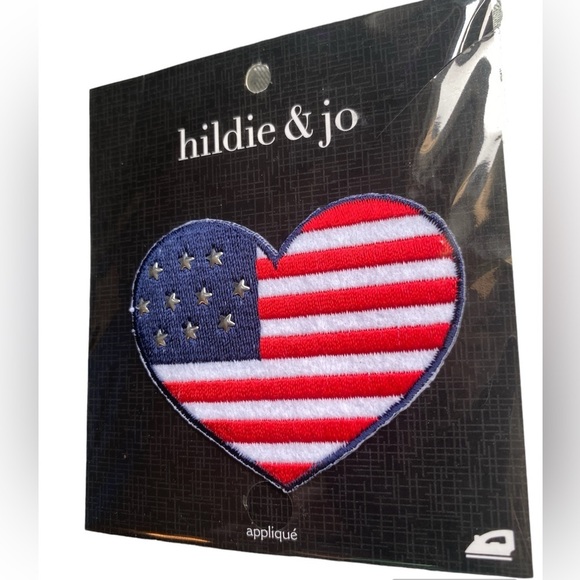 HP! Any 2/$10 Iron On American Flag Heart - Picture 5 of 8